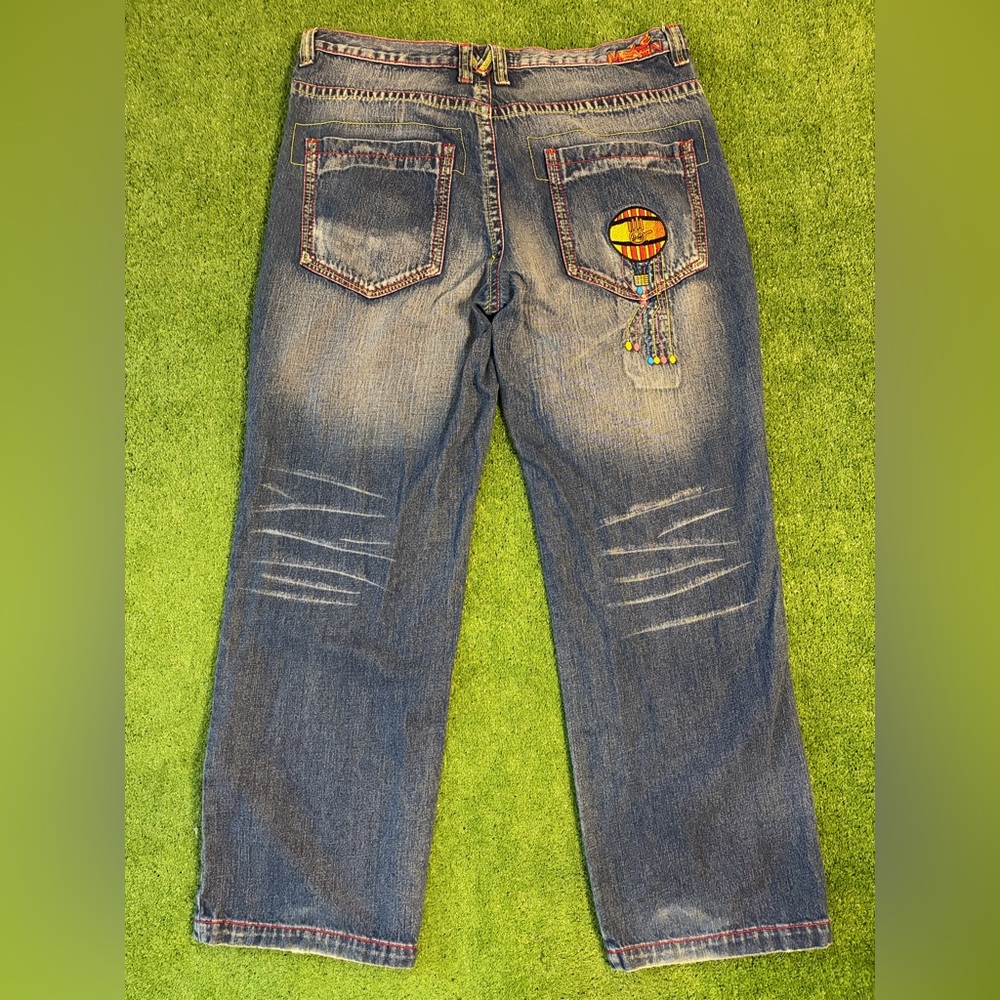 Y2K Miskeen Embroidered Baggy Jeans